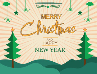 Merry Christmas and New Year typography