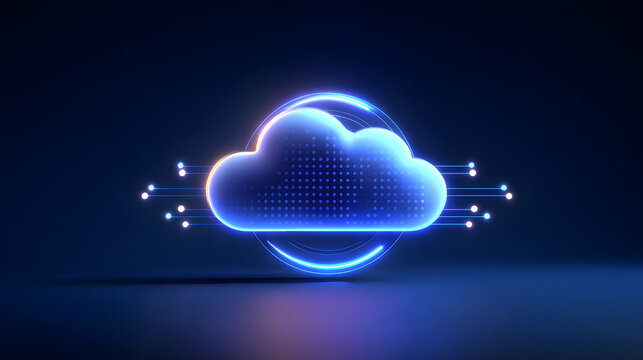 Abstract tech-style cloud computing background interface