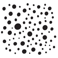 Abstract Random Black Dots Pattern Isolated on White Background Vector Illustration for Wallpaper, Fabric, Textile, Wrapping Paper, Background, Backdrop, and Decoration Design Element