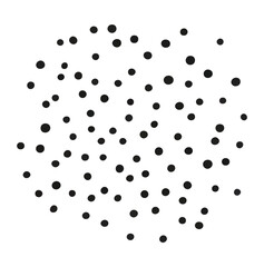 Abstract Random Size Black Dots Pattern Isolated on White Background Vector Illustration for Modern Graphic Design Element Decoration Wallpaper Fabric Textile and Wrapping Paper