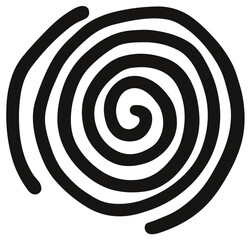 Naklejka premium Spiral hypnotic abstract monochrome vector illustration isolated on white background concept for print web design banner poster sticker card and textile design