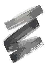 Abstract Gray Brush Strokes Isolated on White Background Vector Illustration for Modern Design Projects, Branding, and Creative Concepts