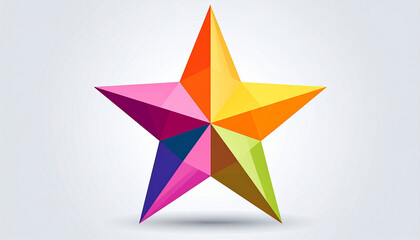 Fototapeta premium Colorful geometric star shape on a light background