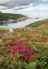 View of the cliffs around Pointe du Millier, in Finist&egrave;re, Brittany, France.