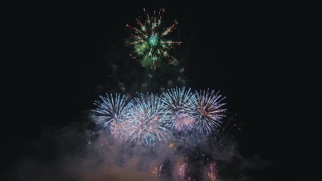 音楽花火 ワイドミュージックスターマイン 音無し Music Fireworks Wide Music Starmine No Sound 
