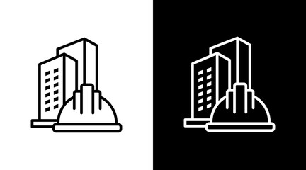 Hardhat  White Icon Set Design