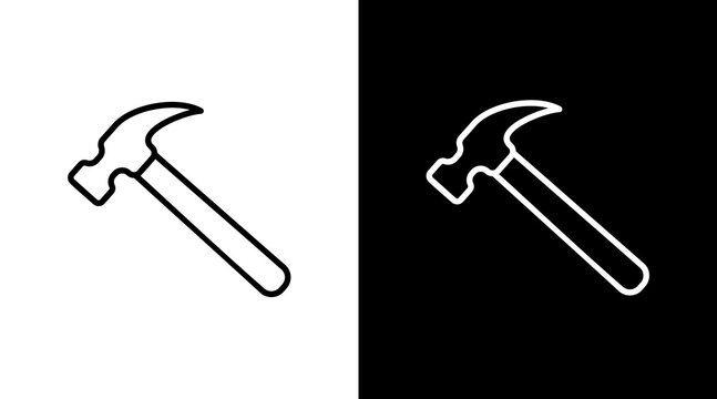 Hammer  White Icon Set Design