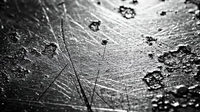 Abstract Macro View of a Worn and Corroded Steel Plate.