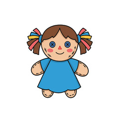 Adorable Traditional Rag Doll Illustration for Kids