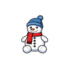 Cute snowman toy illustration for winter