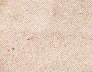 CMYK Halftone Dot Matrix on White Textured Paper