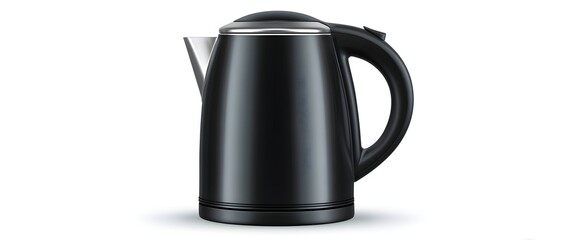 Obraz premium The sleek electric kettle stands alone against a clean white background.