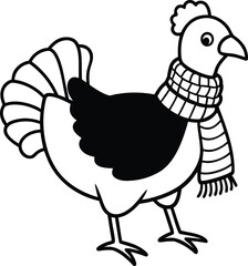 Stylized cartoon peacock with colorful fanned tail, unique design