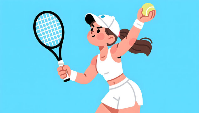 3D rendering of tennis sports activities Summer Fitness outdoor exercise illustration