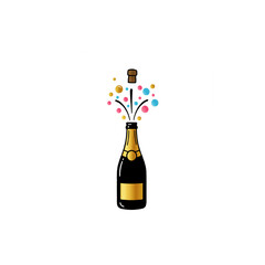 Celebration with Champagne Bottle Pop