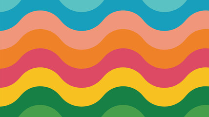 A colorful background with wavy lines in shades of blue, pink, orange, yellow, and green colors