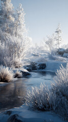 Captivating Icy Winter Lanscapes: Images of Snow, Frst, and Frozen Beauty in Srene Cold Weather Settings