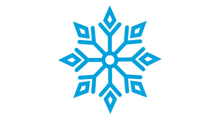 A serene blue snowflake symbol, representing the crisp beauty of winter and the festive holiday season. This elegant icon captures the essence of cold weather charm and the delicate patterns of ice
