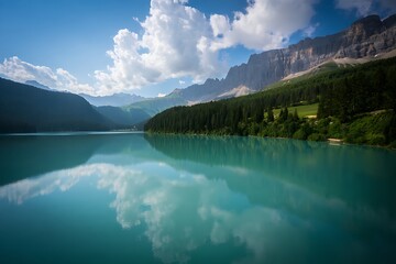 Lago di Carezza a picturesque alpine lake in the Dolomites Italy