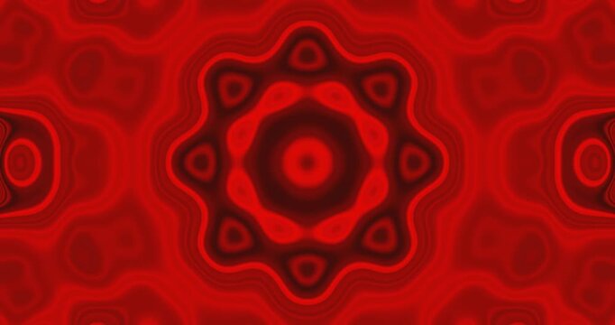 Seamless tunnel video loop featuring vibrant red patterns and shapes for dynamic visual display
