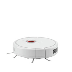 Fototapeta premium White robotic vacuum cleaner isolated on transparent background