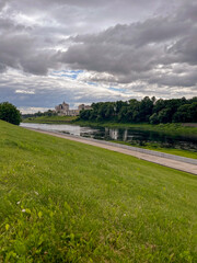 a beautiful embankment along the Western Dvina River in Vitebsk, Belarus