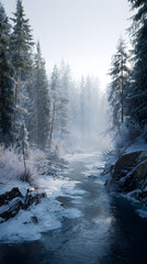 Captivating Icy Winter Lanscapes: Images of Snow, Frst, and Frozen Beauty in Srene Cold Weather Settings