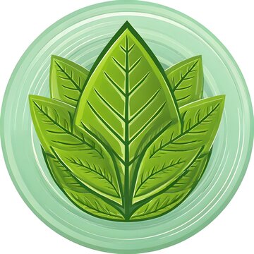 Green Leaf Emblem - Symbol of Nature and Growth.
