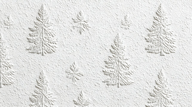 White textured Christmas wallpaper with embossed details, minimalist commercial clarity