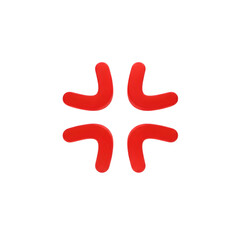 Red angry symbol japanese manga style isolated on transparent background