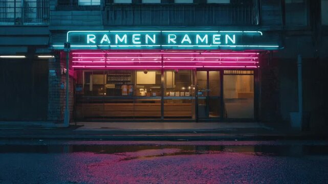 Neon sign of ramen.