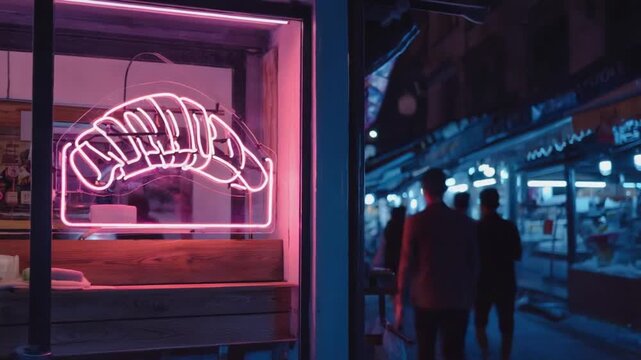 Neon sign of sushi.