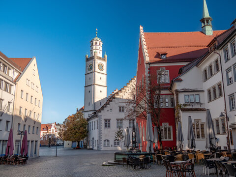 Ravensburg, Deutschland: Der Marienplatz im Herbst