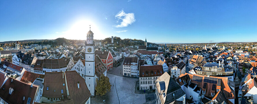 Ravensburg, Deutschland: Luftpanorama der Altstadt