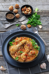 Chakhokhbili, Georgian chicken stew in a bowl