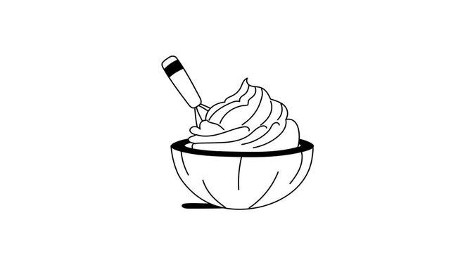 Whipped cream, fresh cream vector design in trendy style