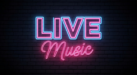 Experience the Energy of Live Music Neon Signage Illuminates the Night