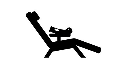 Reclining figure silhouette illustration isolated white background