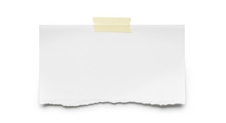 Fototapeta premium Blank Paper with Tape on White Background. Ai generation