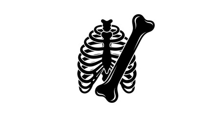 Rib cage and bone illustration