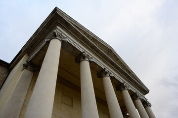 Duomo di Treviso Cathedral of Saint Peter the Apostle or Cattedrale di San Pietro Apostolo Exterior Facade with Columns on the West Front