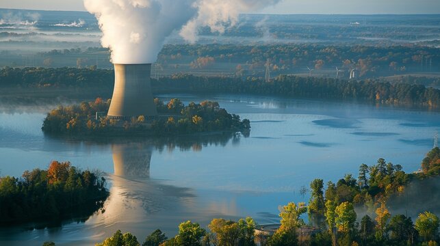 Aerial view of comanche peak nuclear power plant in texas, showcasing its structure and surroundings