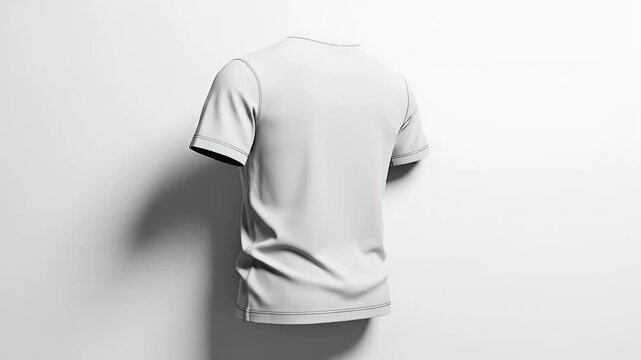 Isolated White T Shirt Mockup Displayed on a Clean White Background Featuring Soft Lighting and Subtle Shadows Ideal for Fashion and Design Presentations