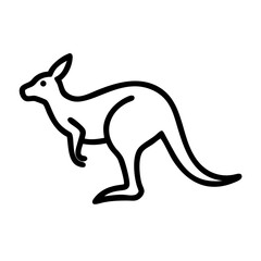 Kangaroo Animal Line Icon Vector Isolated on White Background