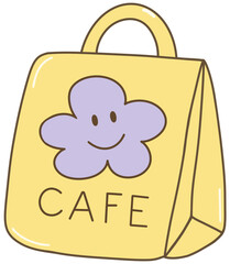 Cute cafe elements with hand draw useful for sticker note, planner or journal
