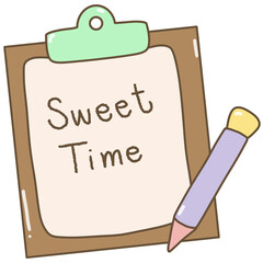 Cute cafe elements with hand draw useful for sticker note, planner or journal