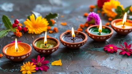 Cultural fusion  traditional indian christmas celebration with diyas, candles, and festive decor