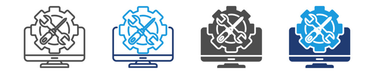software tools icon set multiple style