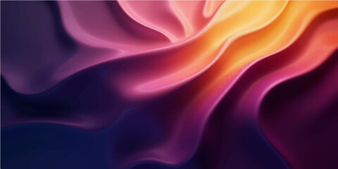 Abstract purple and pink flowing silk texture with soft light and smoke wave pattern design backdrop