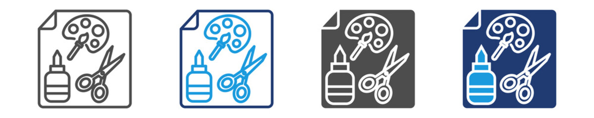 crafting tools icon set multiple style
